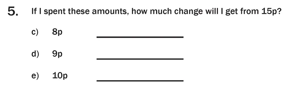Question 06 - 7 Plus Maths Test Paper 3