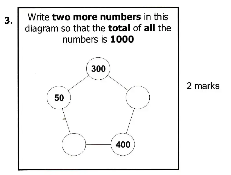 Question 9 - Highgate School – 7 Plus Maths Practice Paper