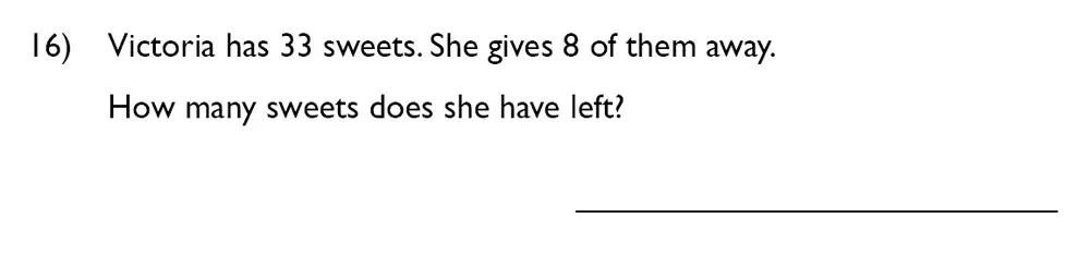 Question 16 - King’s College School – 7 Plus Maths Specimen Paper