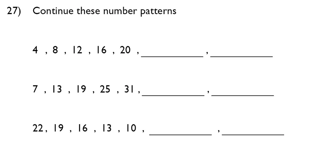 Question 27 - King’s College School – 7 Plus Maths Specimen Paper