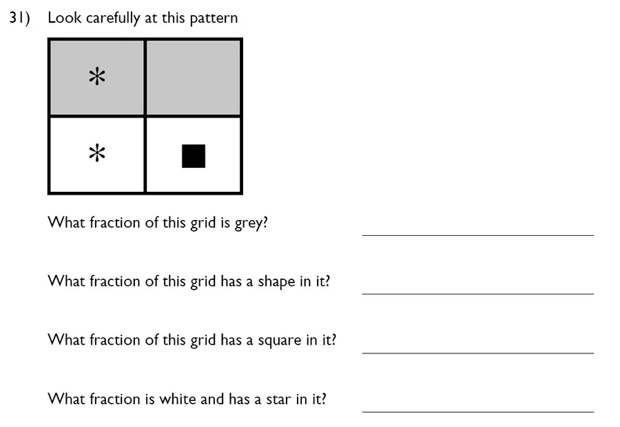 Question 31 - King’s College School – 7 Plus Maths Specimen Paper