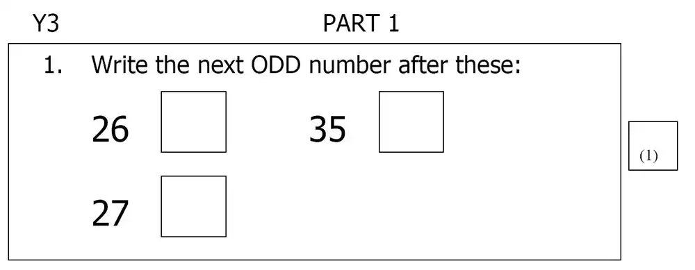 Question 1 - St Mary’s School Cambridge – Year 3 Maths Sample Test Paper