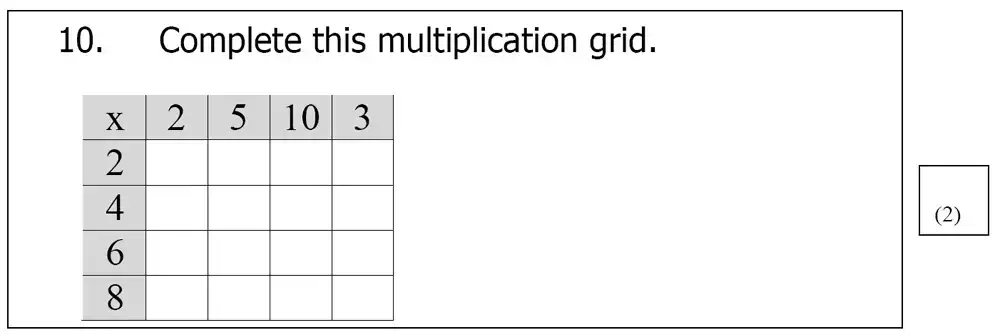Question 10 - St Mary’s School Cambridge – Year 3 Maths Sample Test Paper