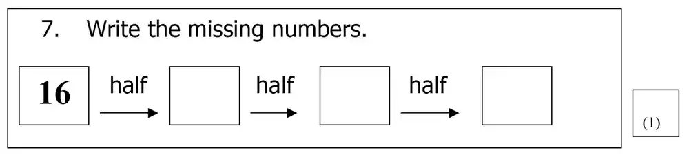 Question 7 - St Mary’s School Cambridge – Year 3 Maths Sample Test Paper