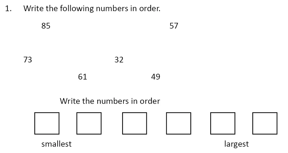 Question 1 - The Perse School, Cambridge – Year 3 Specimen Paper