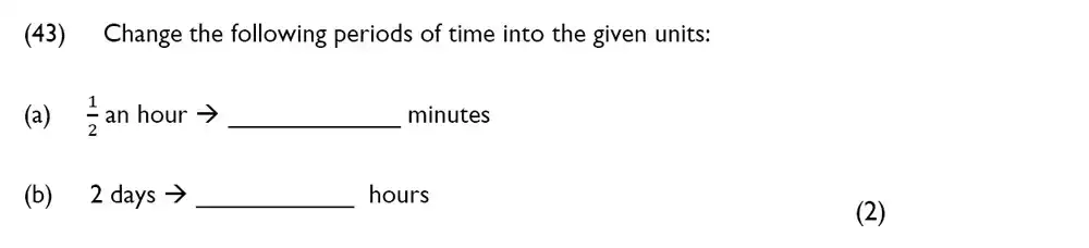 Question 43 - Westminster Cathedral Choir School – 7 Plus Specimen Maths Paper