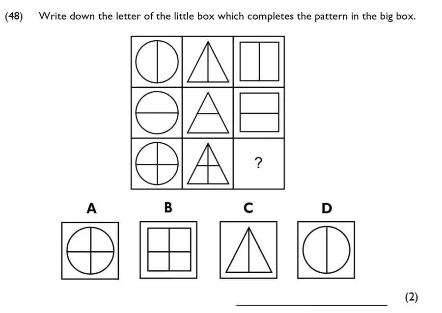 Question 48 - Westminster Cathedral Choir School – 7 Plus Specimen Maths Paper