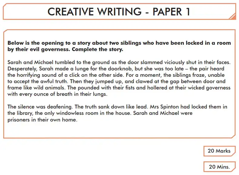 Question 1 - English Creative Writing Paper 1