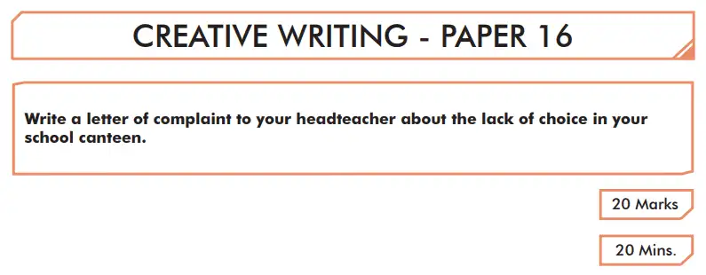 Question 16 - English Creative Writing Paper 16