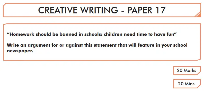 Question 17 - English Creative Writing Paper 17