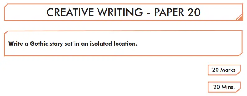 Question 20 - English Creative Writing Paper 20