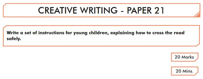 Question 21 - English Creative Writing Paper 21