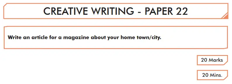 Question 22 - English Creative Writing Paper 22
