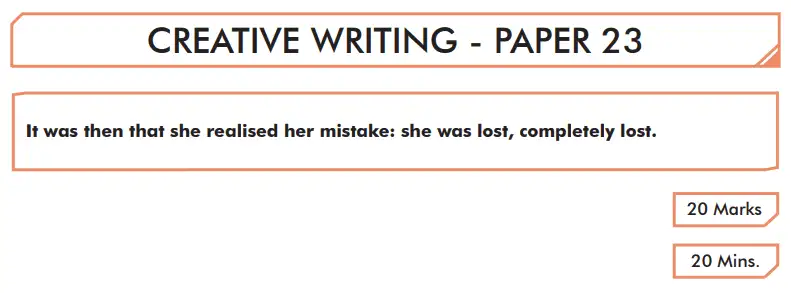 Question 23 - English Creative Writing Paper 23