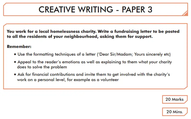 Question 3 - English Creative Writing Paper 3