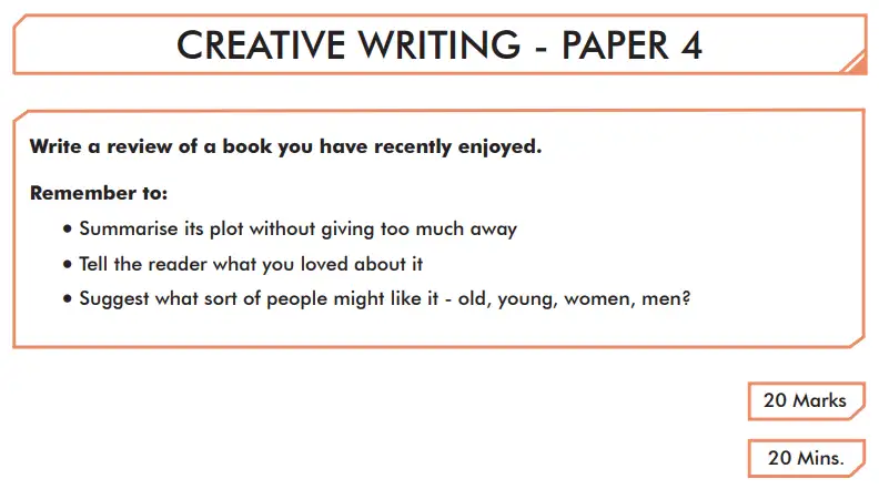 Question 4 - English Creative Writing Paper 4