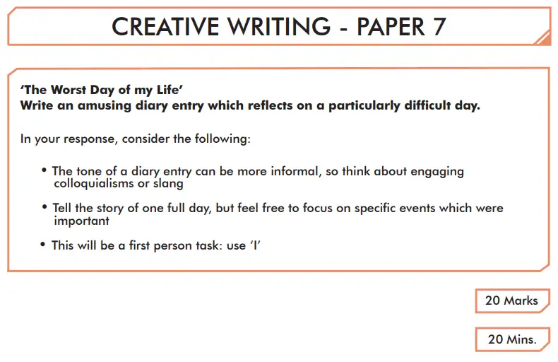 Question 7 - English Creative Writing Paper 7