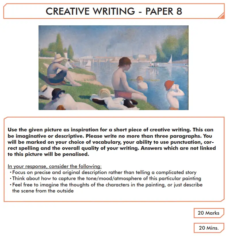 Question 8 - English Creative Writing Paper 8