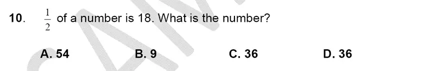 Question 10 - Alleyn’s School – 9 Plus Maths Sample Paper