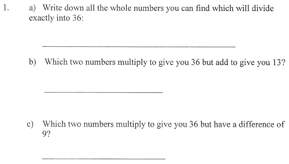 Question 1 - City of London School – 10 Plus Maths Practice Paper