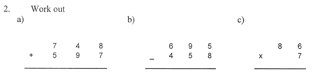 Question 2 - City of London School – 10 Plus Maths Practice Paper