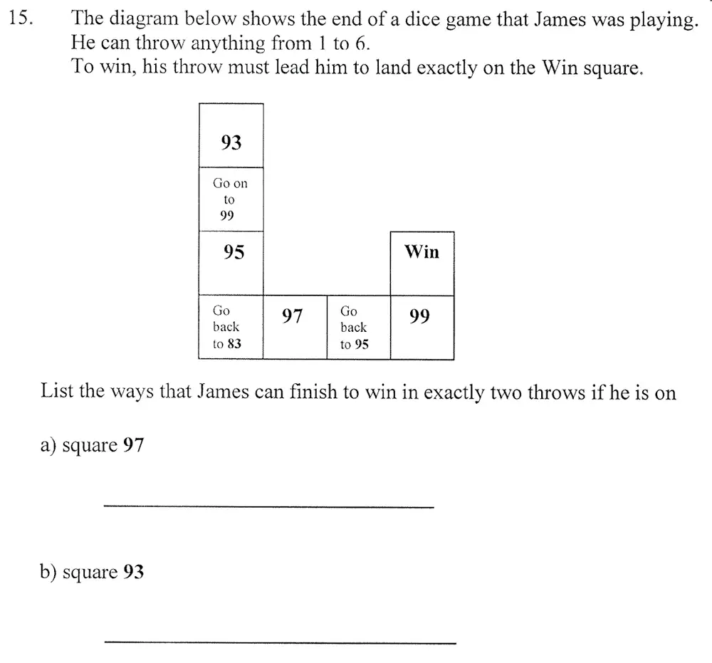 Question 20 - City of London School – 10 Plus Maths Practice Paper
