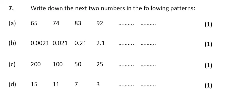 Question 8 - City of London School – 10 Plus Specimen Maths Paper