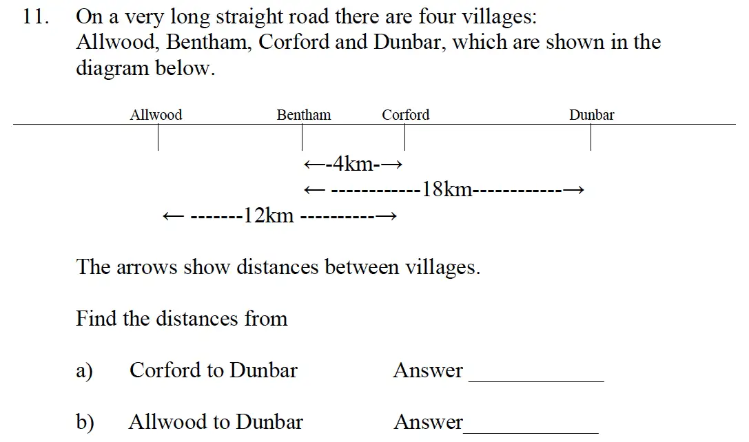 Question 12 - Emanuel School – 10 Plus Maths Entrance Exam Paper