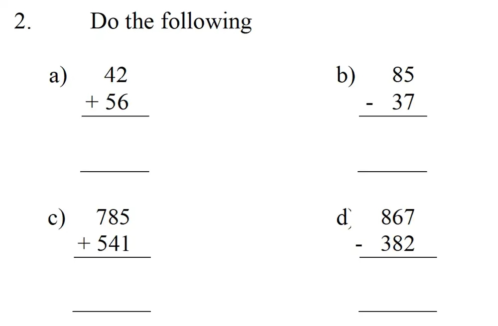 Question 3 - Emanuel School – 10 Plus Maths Entrance Exam Paper