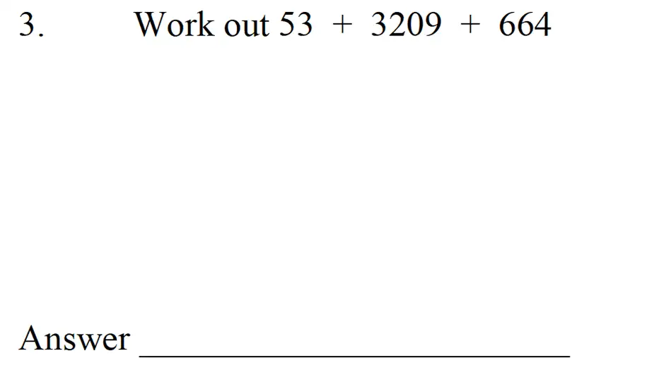 Question 4 - Emanuel School – 10 Plus Maths Entrance Exam Paper