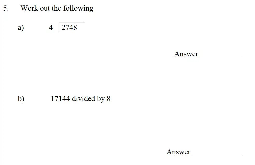 Question 6 - Emanuel School – 10 Plus Maths Entrance Exam Paper