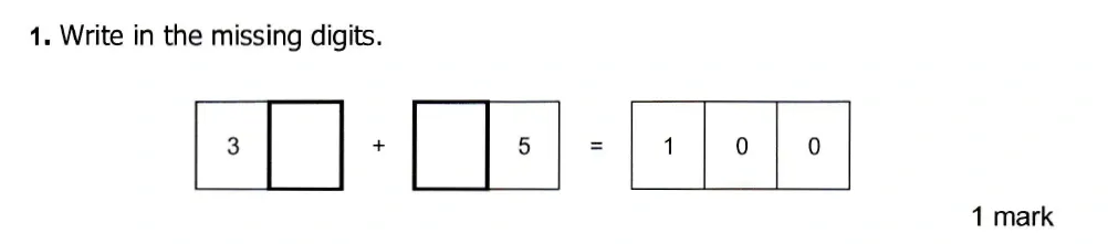 Question 01 - Highgate School 7 Plus Maths 2026 Practice Paper 2