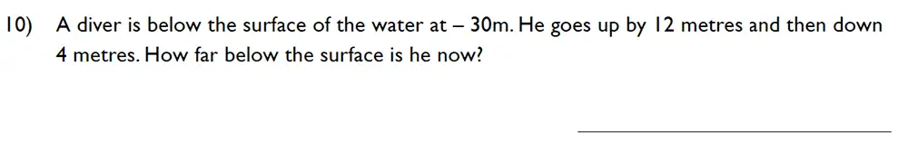 Question 10 - King’s College School – 10 Plus Maths Specimen Paper Group D