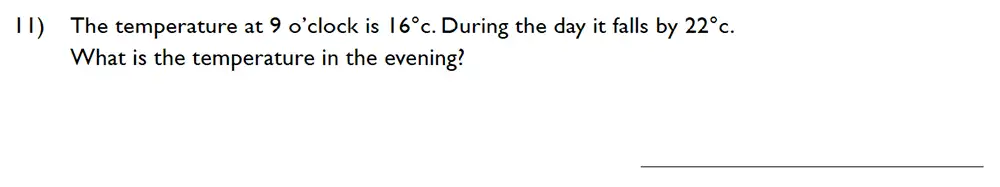 Question 11 - King’s College School – 10 Plus Maths Specimen Paper Group D