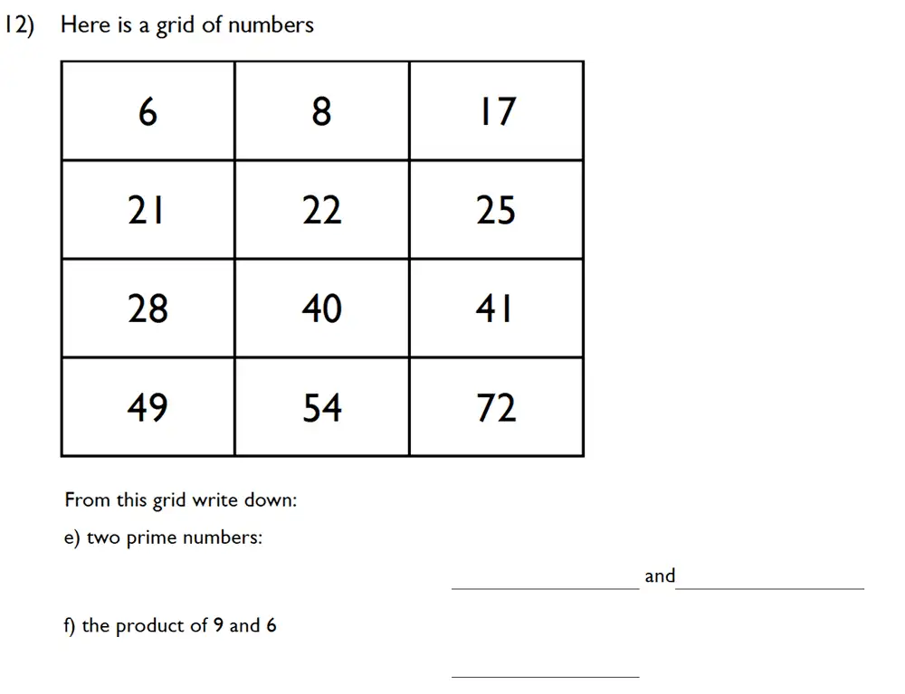 Question 14 - King’s College School – 10 Plus Maths Specimen Paper Group D
