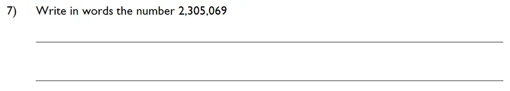 Question 7 - King’s College School – 10 Plus Maths Specimen Paper Group D