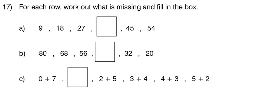 Question 17 - King’s College School – 8 Plus Maths Specimen Paper