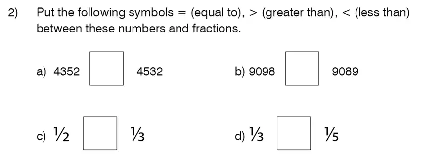 Question 2 - King’s College School – 8 Plus Maths Specimen Paper