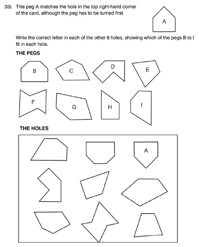 Question 35 - King’s College School – 8 Plus Maths Specimen Paper