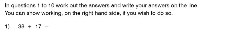 Question 1 - King’s College School – 9 Plus Maths Practice Paper 2014