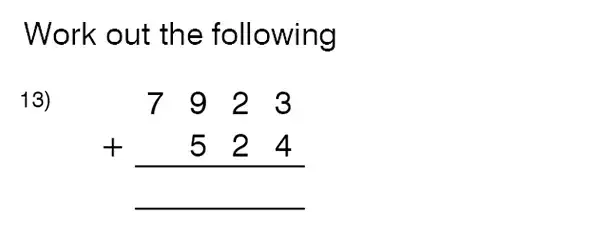 Question 13 - King’s College School – 9 Plus Maths Practice Paper 2014