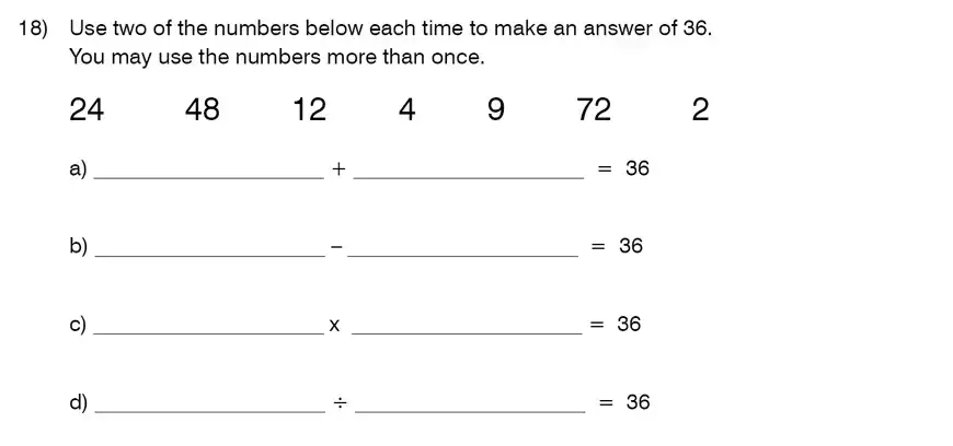 Question 18 - King’s College School – 9 Plus Maths Practice Paper 2014