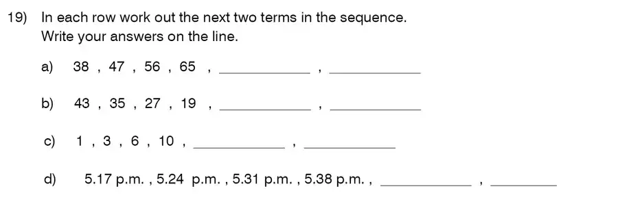 Question 19 - King’s College School – 9 Plus Maths Practice Paper 2014