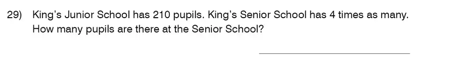 Question 29 - King’s College School – 9 Plus Maths Practice Paper 2014