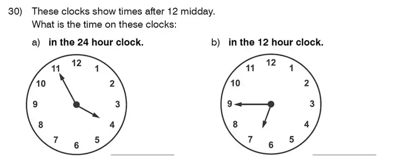 Question 30 - King’s College School – 9 Plus Maths Practice Paper 2014