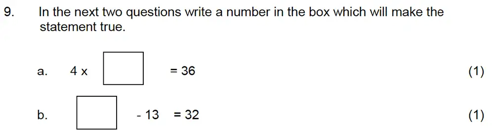 Question 10 - Leicester Grammar School – 10 Plus Maths Specimen Paper