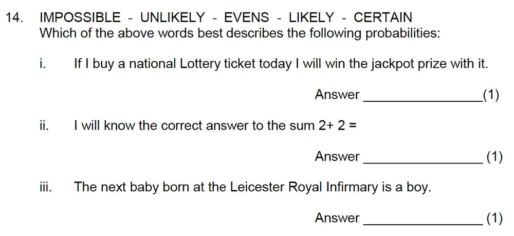 Question 17 - Leicester Grammar School – 10 Plus Maths Specimen Paper