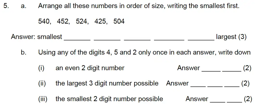 Question 6 - Leicester Grammar School – 10 Plus Maths Specimen Paper