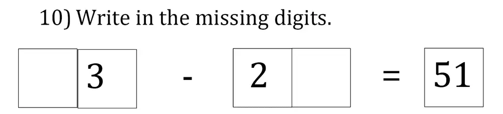 Question 10 - Magdalen College School – 8 Plus Maths Past paper