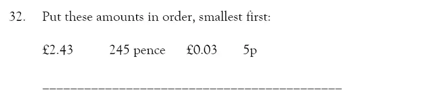 Question 29 - Magdalen College School – 9 Plus Maths Practice Paper